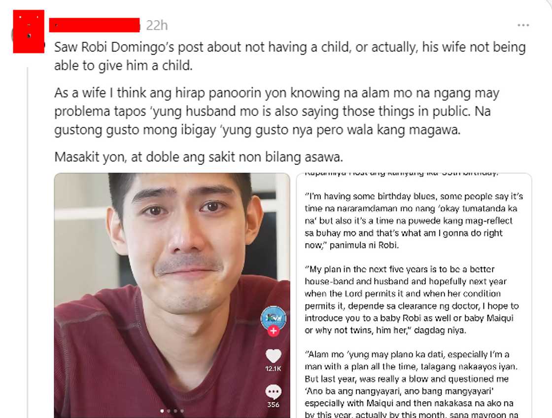 Maiqui Pineda, nag-react komento ng netizen sa post ni Robi na gusto na nito magkaanak