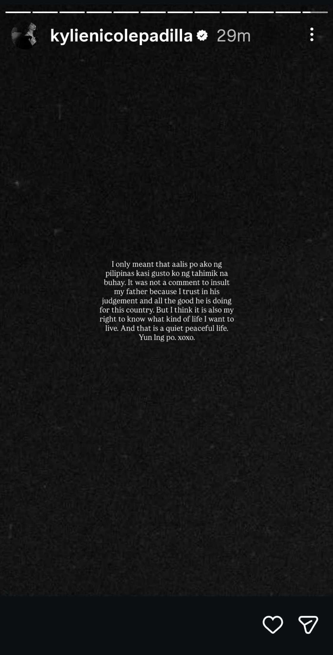 Kylie Padilla, nilinaw ang “aalis na ko ng Pilipinas” remark niya nang tanungin ukol kay Sen. Robin