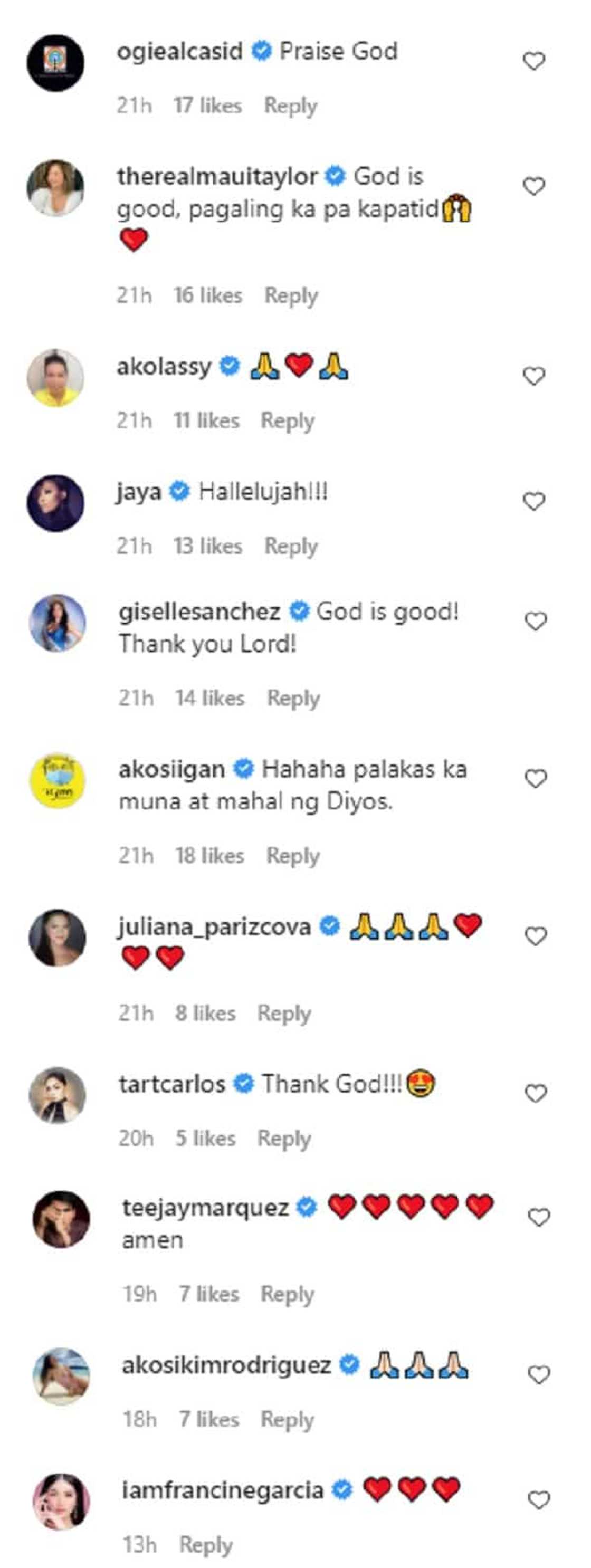 Celebs react after Ate Gay gives update on his condition: “Magaling na ako” Celebs react after Ate Gay gives update on his condition: “Magaling na ako”