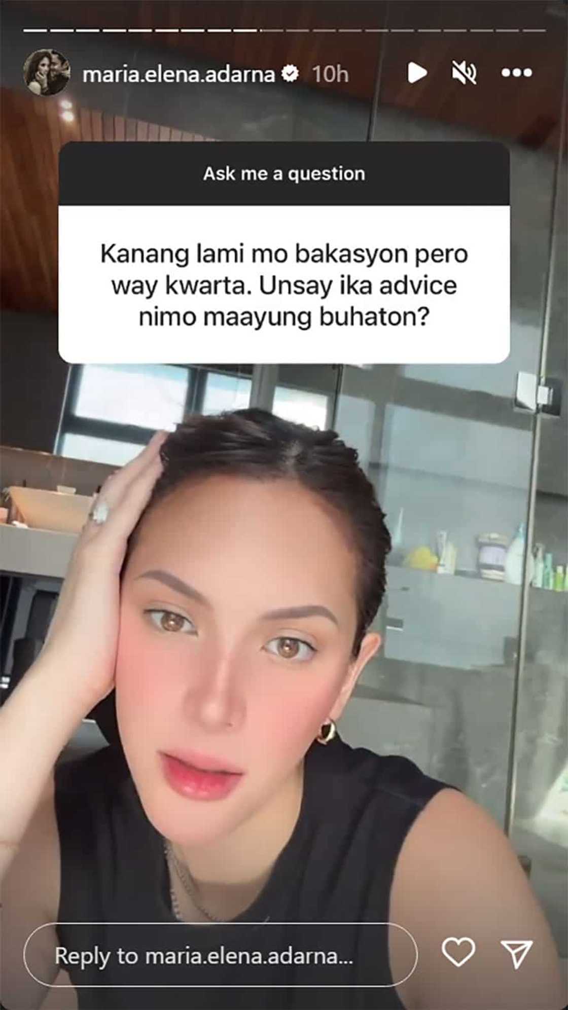 Ellen Adarna, sinagot tanong kung ano mabuti gawin pag walang perang pangbakasyon: “Matulog ka na lang” Ellen Adarna, sinagot tanong kung ano mabuti gawin pag walang perang pangbakasyon: “Matulog ka na lang”