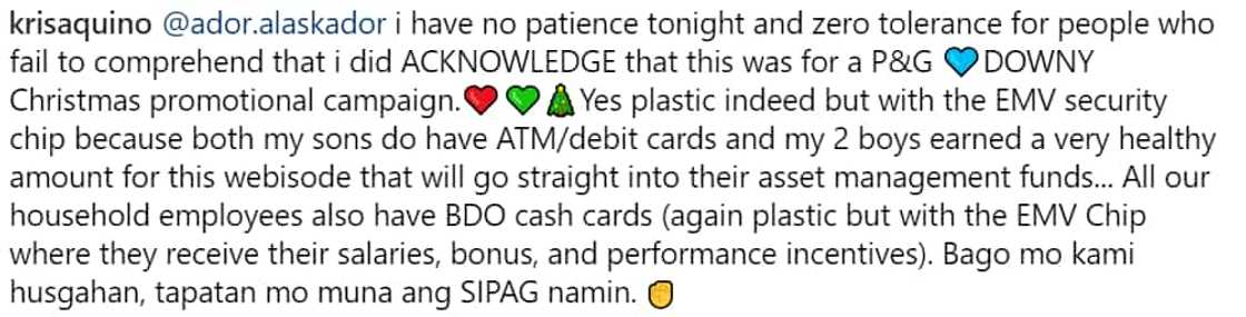 Kris Aquino slams basher who called her "plastic" Kris Aquino slams basher who called her "plastic"