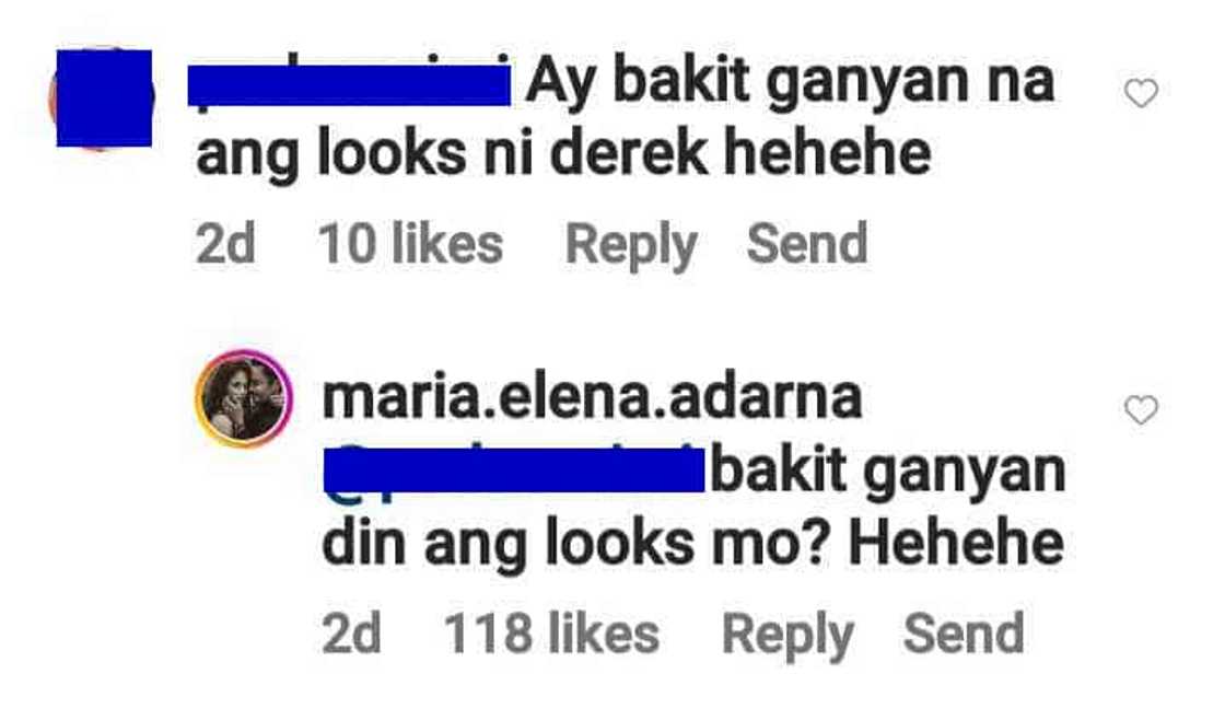 Ellen Adarna , niresbakan ang netizen na nagtanong kung “bakit ganyan na ang looks ni Derek”