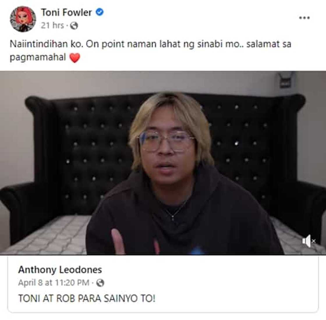 Toni Fowler, sinabing "on point" ang sinabi ni Anthony Leodones ukol sa isyu Toni Fowler, sinabing "on point" ang sinabi ni Anthony Leodones ukol sa isyu