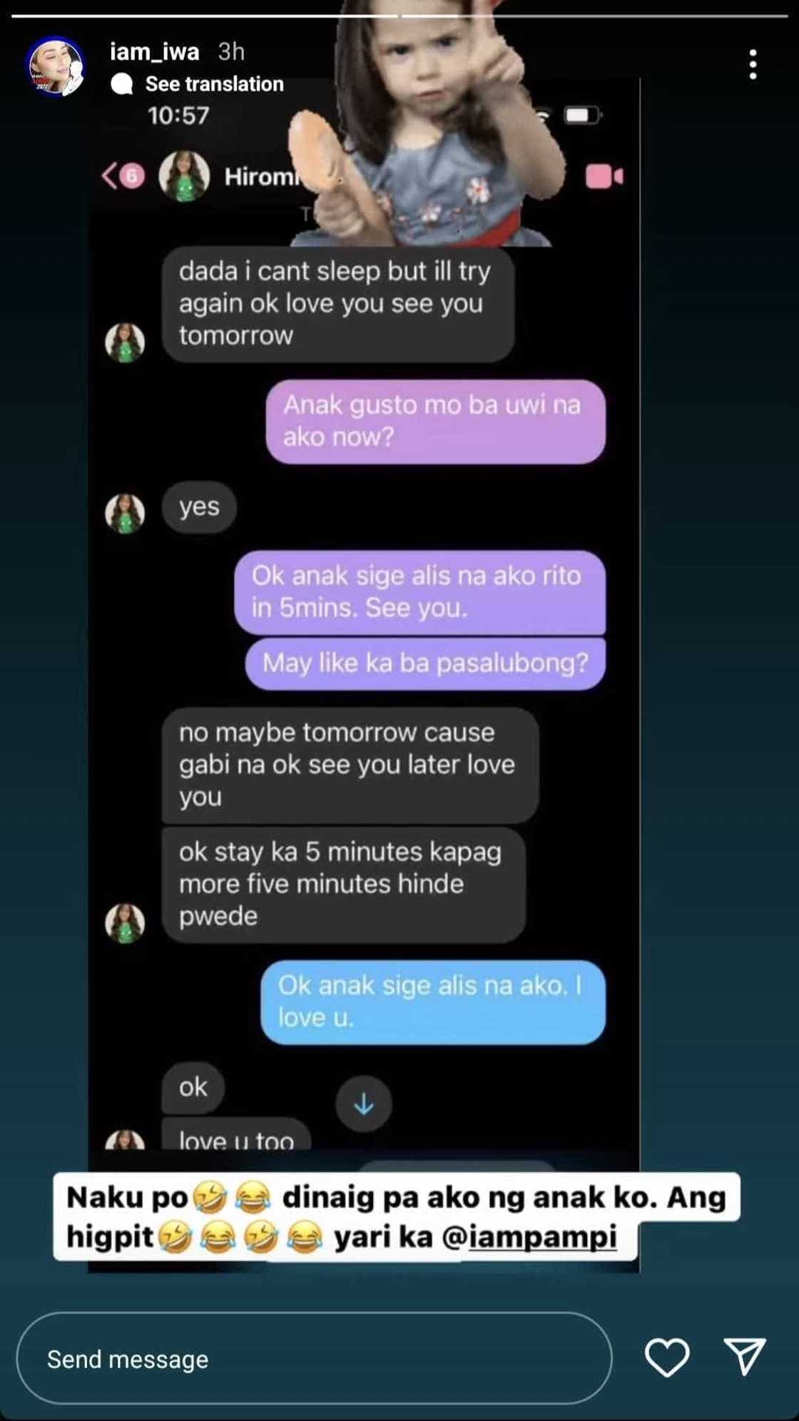Iwa Moto, ipinakita ang convo ng kanyang mag-ama sa social media: "Yari ka" Iwa Moto, ipinakita ang convo ng kanyang mag-ama sa social media: "Yari ka"