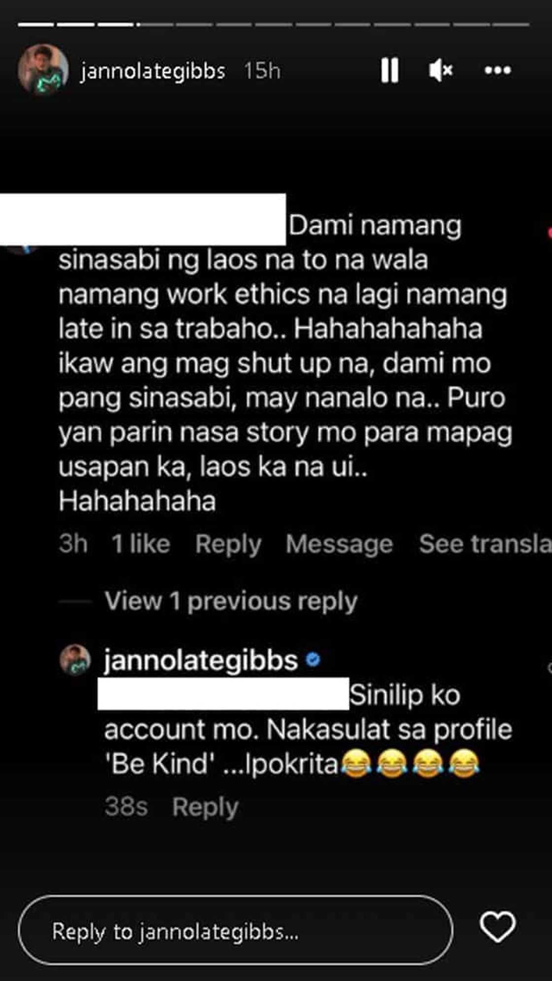 Janno Gibbs, sinagot ang netizen na nagsabing laos na umano siya: “Ipokrita” Janno Gibbs, sinagot ang netizen na nagsabing laos na umano siya: “Ipokrita”