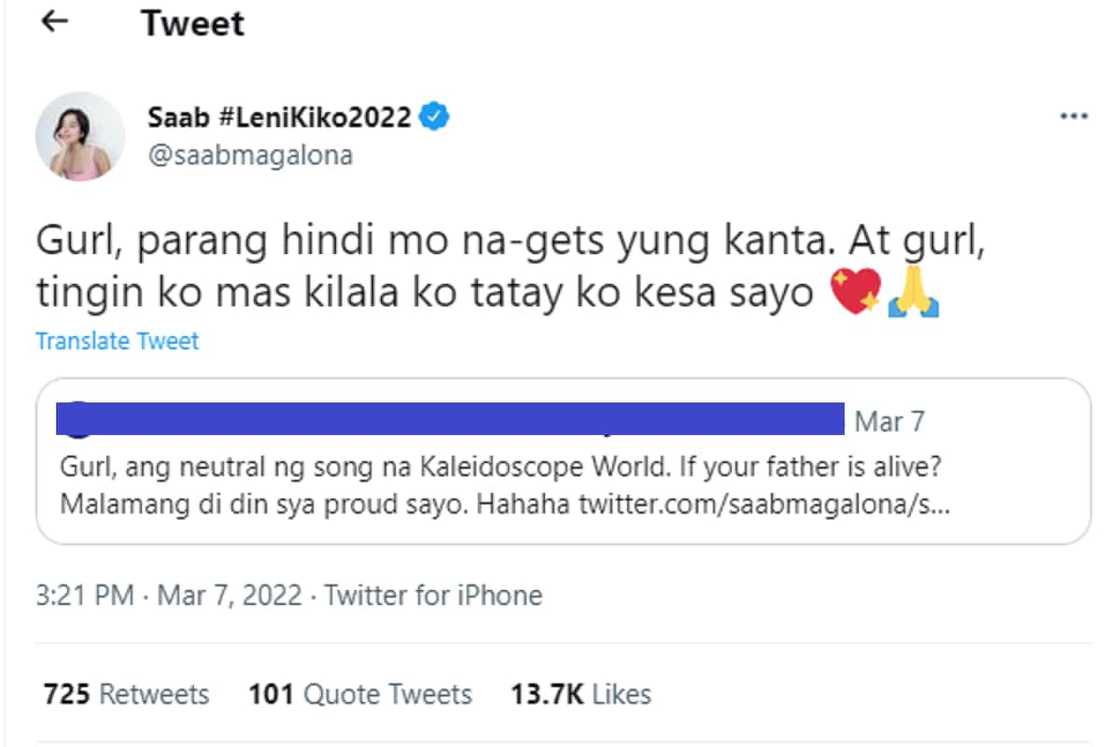 Saab Magalona, rumesbak sa netizen na nagsabing hindi raw proud sa kanya si Francis M kung nabubuhay ito Saab Magalona, rumesbak sa netizen na nagsabing hindi raw proud sa kanya si Francis M kung nabubuhay ito