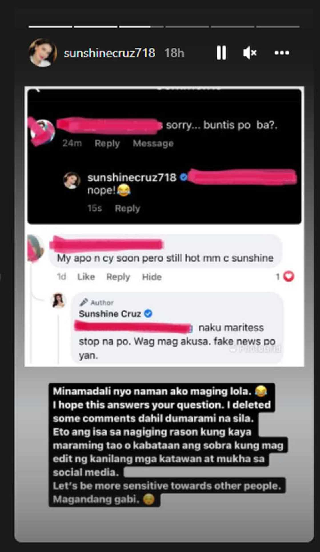 Sunshine Cruz quashes rumors that her daughter is pregnant Sunshine Cruz quashes rumors that her daughter is pregnant