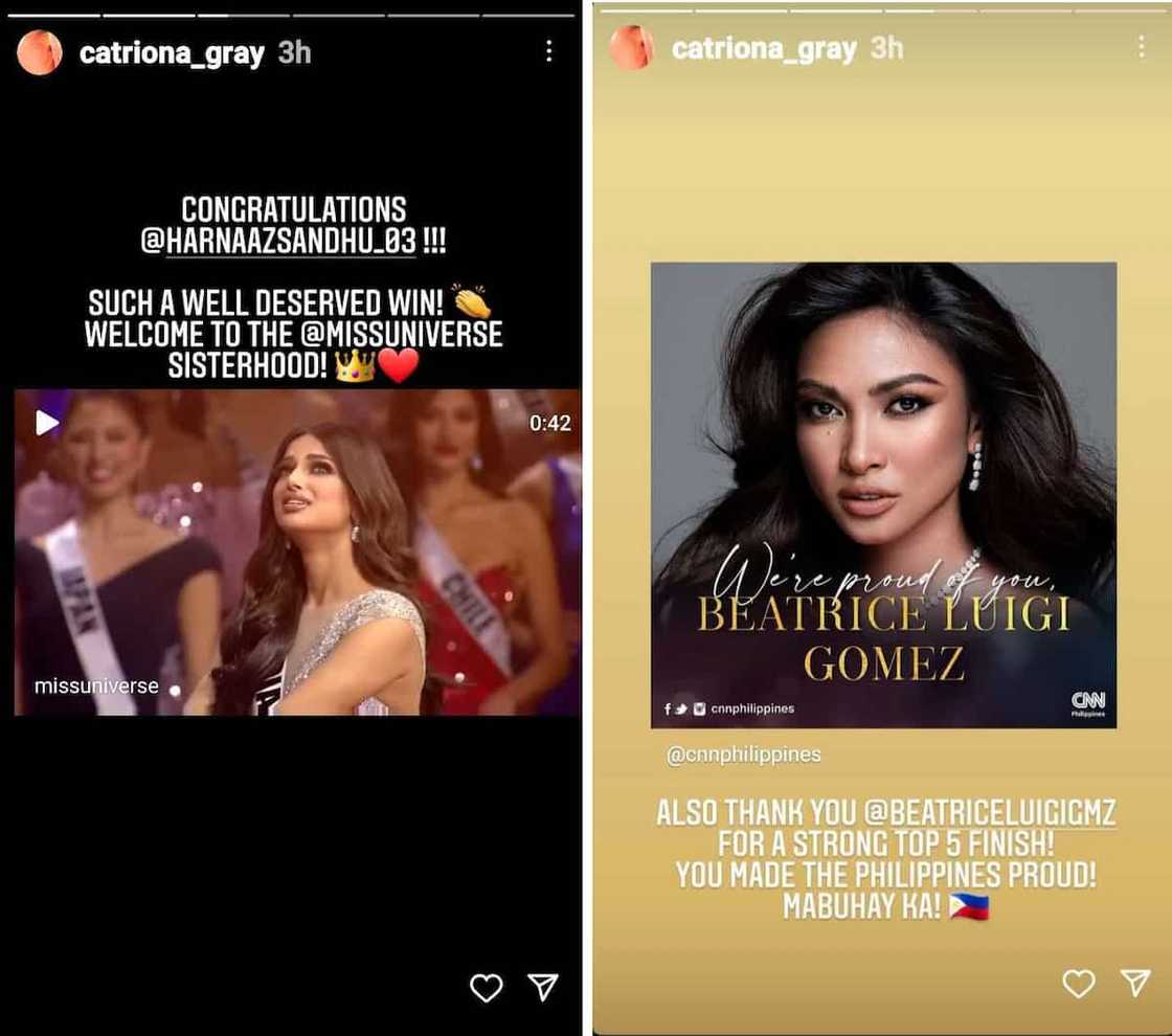 Catriona Gray lauds Beatrice Luigi Gomez’s “strong” top 5 finish at Miss Universe 2021 Catriona Gray lauds Beatrice Luigi Gomez’s “strong” top 5 finish at Miss Universe 2021