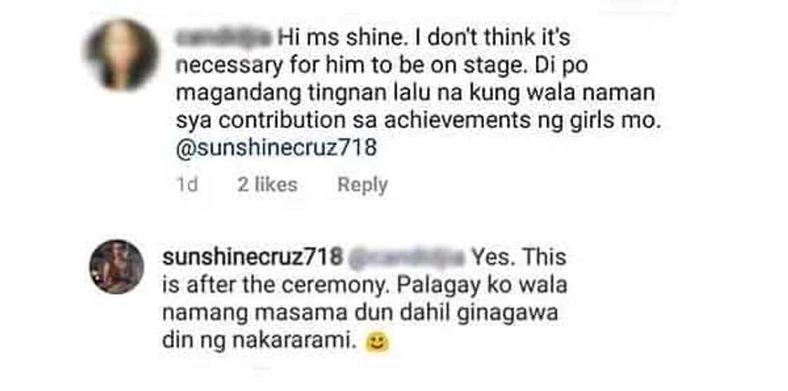 Sunshine Cruz responds to netizens who criticized Macky Mathay’s appearance at her daughters’ school ceremonies Sunshine Cruz responds to netizens who criticized Macky Mathay’s appearance at her daughters’ school ceremonies