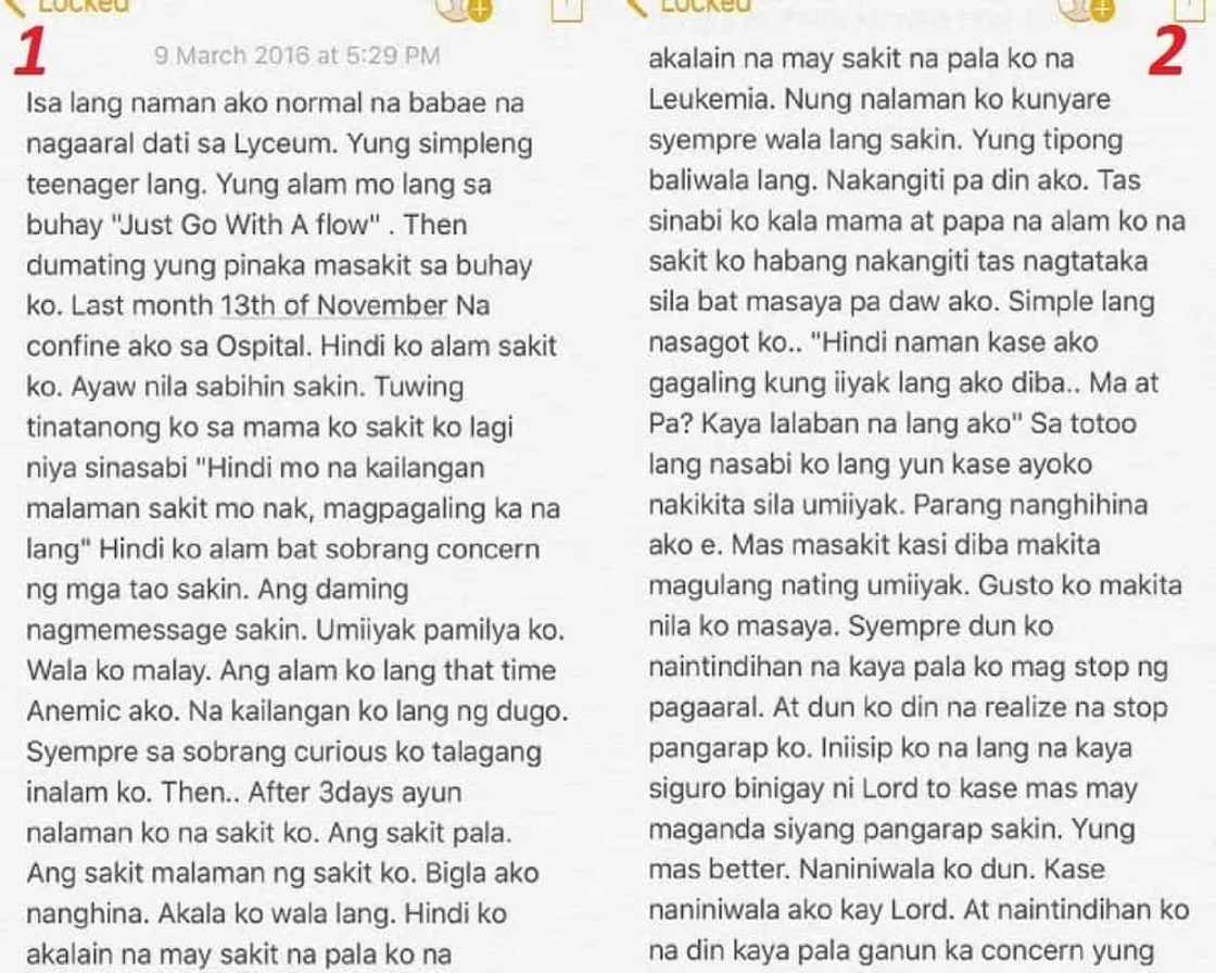 Girl's last message to her family before she died from cancer. Nakakaiyak.