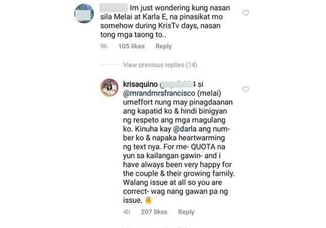 Kris Aquino bravely responds to netizen who asked her about Melai Cantiveros & Karla Estrada Kris Aquino bravely responds to netizen who asked her about Melai Cantiveros & Karla Estrada