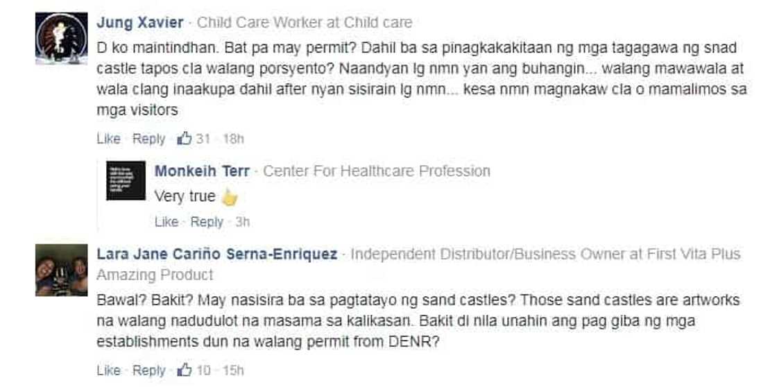 Sinira lang ang pinagpaguran! Netizens slam PNP officers for destroying 'illegal' sandcastles in Boracay