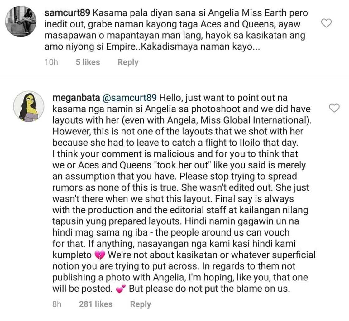 Netizen accuses Aces and Queens team of editing Angelia Ong out of photo because she belongs to another camp Netizen accuses Aces and Queens team of editing Angelia Ong out of photo because she belongs to another camp