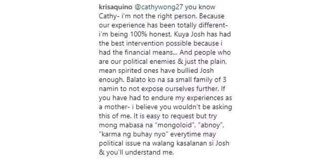 Kris Aquino shares experience on bullying over autism of son Josh Kris Aquino shares experience on bullying over autism of son Josh