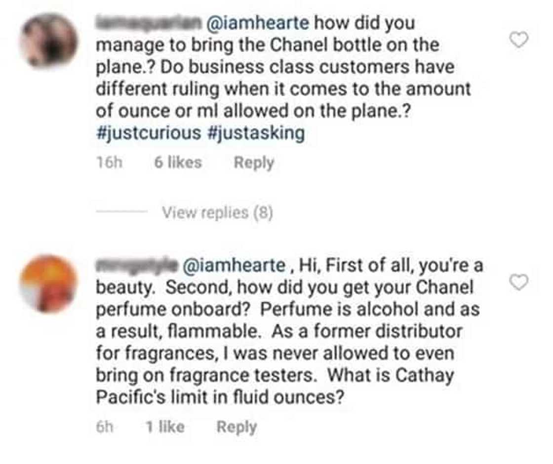 Netizens umalma sa pagdadala ni Heart Evangelista ng liquid sa hand-carry sa loob ng eroplano Netizens umalma sa pagdadala ni Heart Evangelista ng liquid sa hand-carry sa loob ng eroplano
