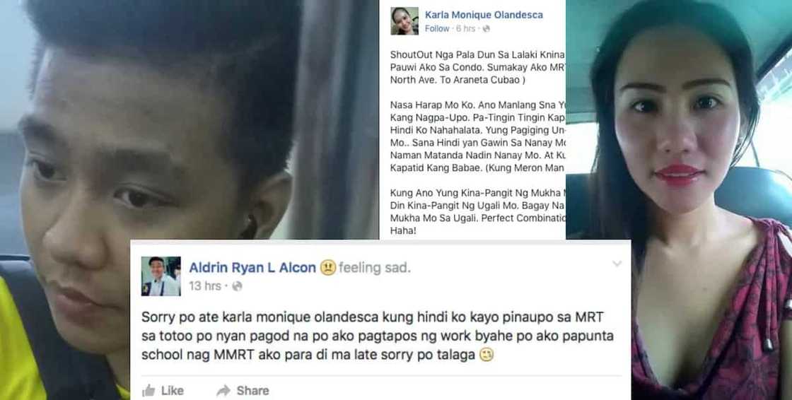 MRT man posts apology to Upuan girl on his Facebook account MRT man posts apology to Upuan girl on his Facebook account