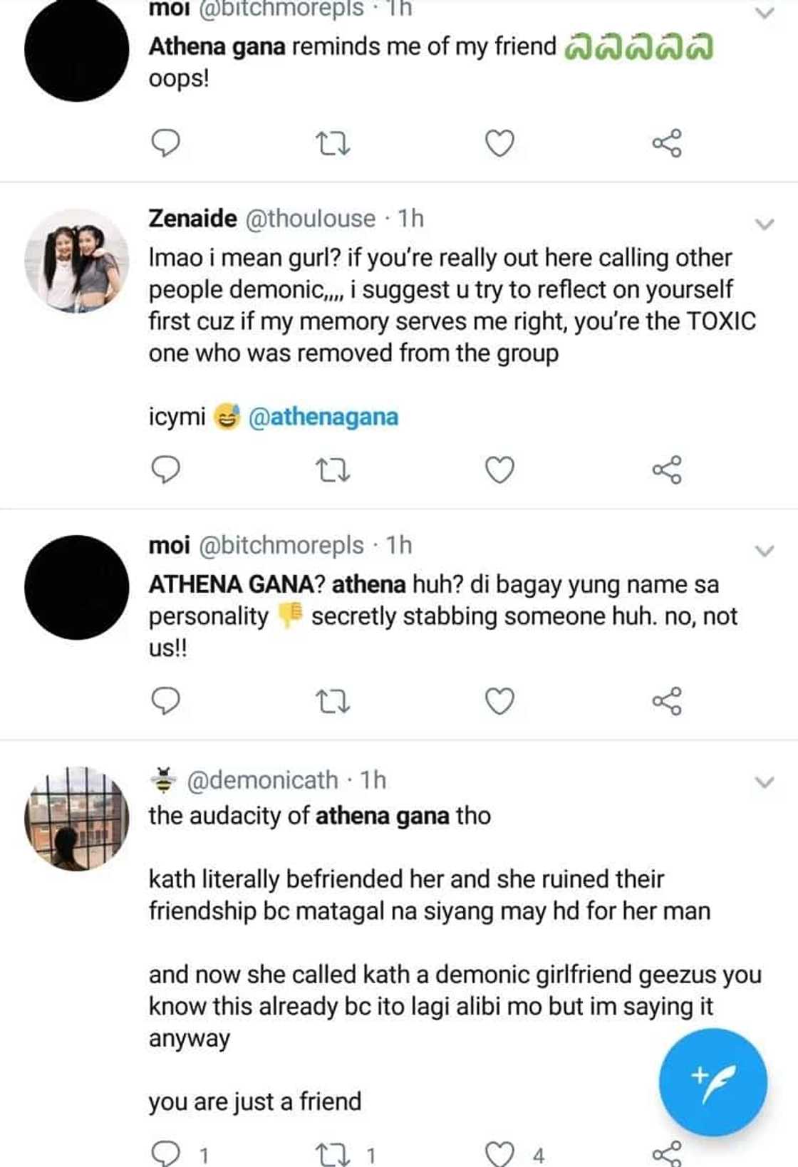 Athena Gana receives hate comments from KathNiel fans after calling Kathryn Bernardo 'demonic girlfriend'