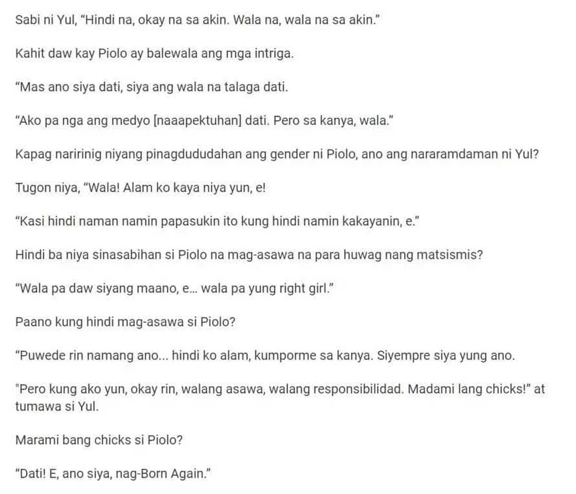 Yul Servo opens up on long-rumored dating relationship with Piolo Pascual Yul Servo opens up on long-rumored dating relationship with Piolo Pascual