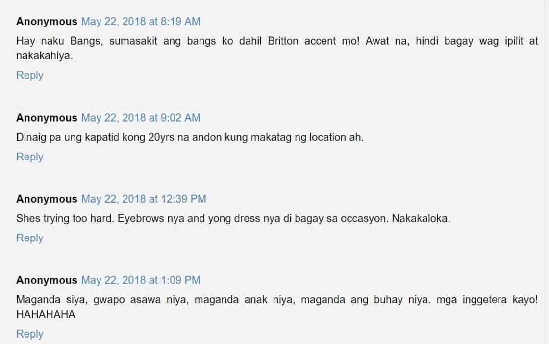 Feeling Duchess of England daw? Bangs Garcia gets bashed for her recent Instagram posts Feeling Duchess of England daw? Bangs Garcia gets bashed for her recent Instagram posts