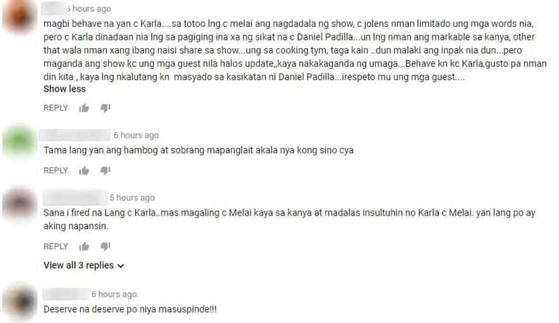 Netizens call for suspension of Karla Estrada from daytime show Netizens call for suspension of Karla Estrada from daytime show