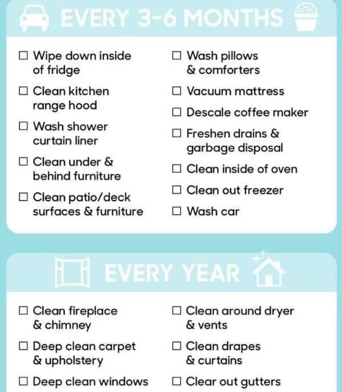 House cleaning schedule - The checklist you need