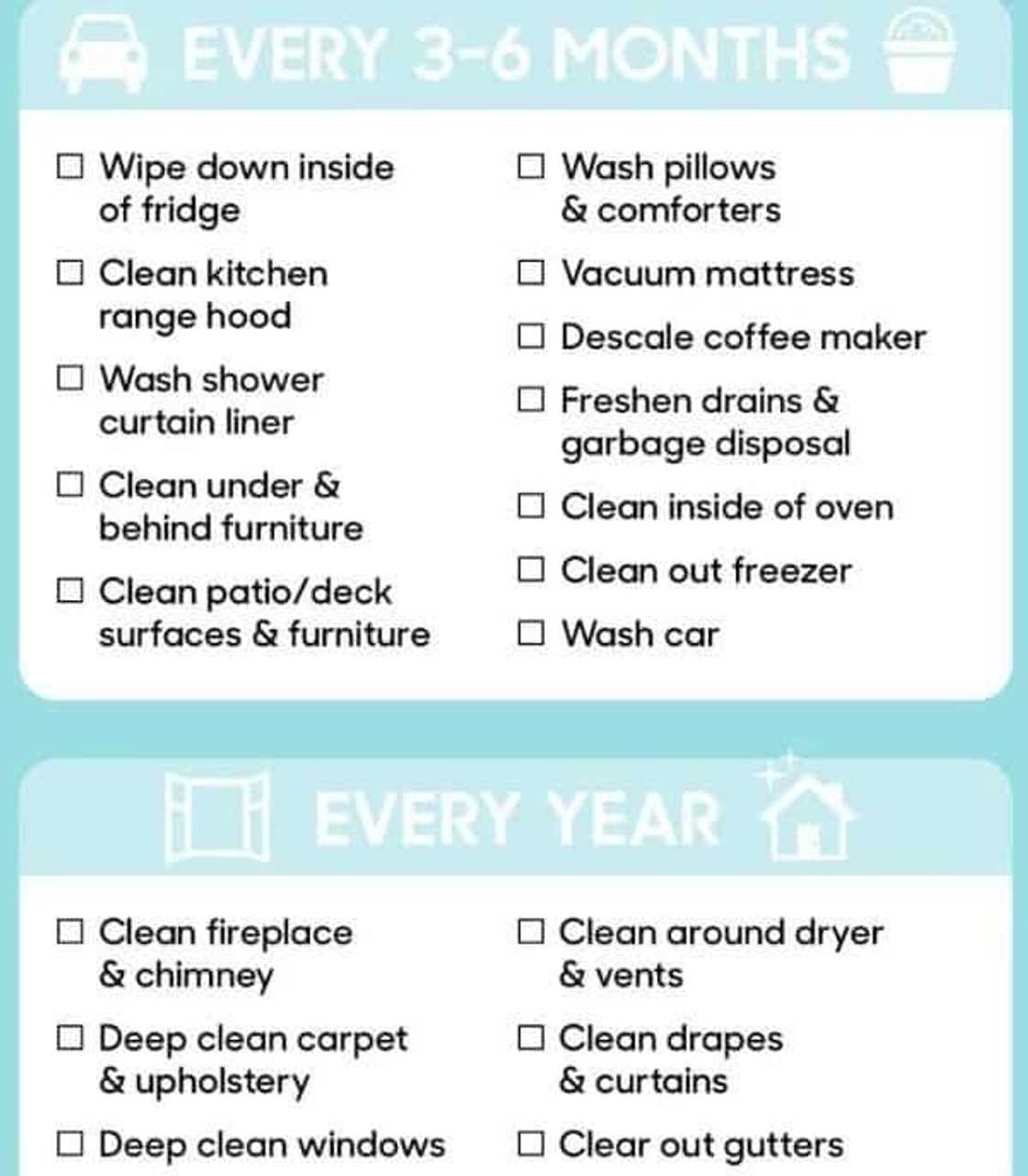House cleaning schedule - The checklist you need House cleaning schedule - The checklist you need