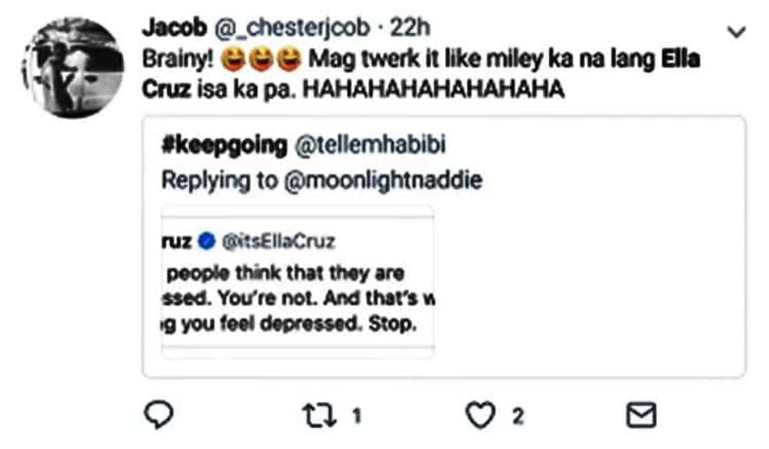 Ella Cruz gets bashed for tweeting about depression Ella Cruz gets bashed for tweeting about depression