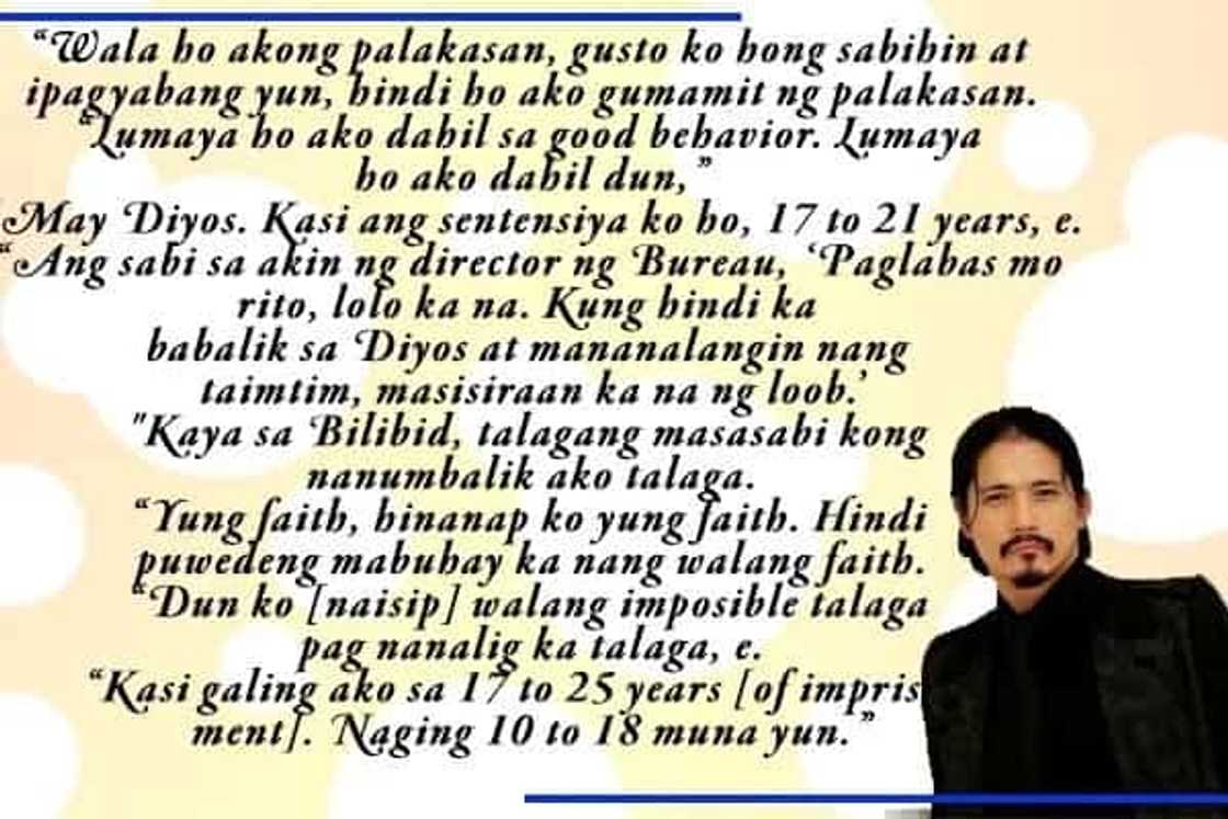 “Ako po’y nakisama, ako’y pumarehas.." Robin Padilla opens up about his experiences as an inmate in New Bilibid Prison