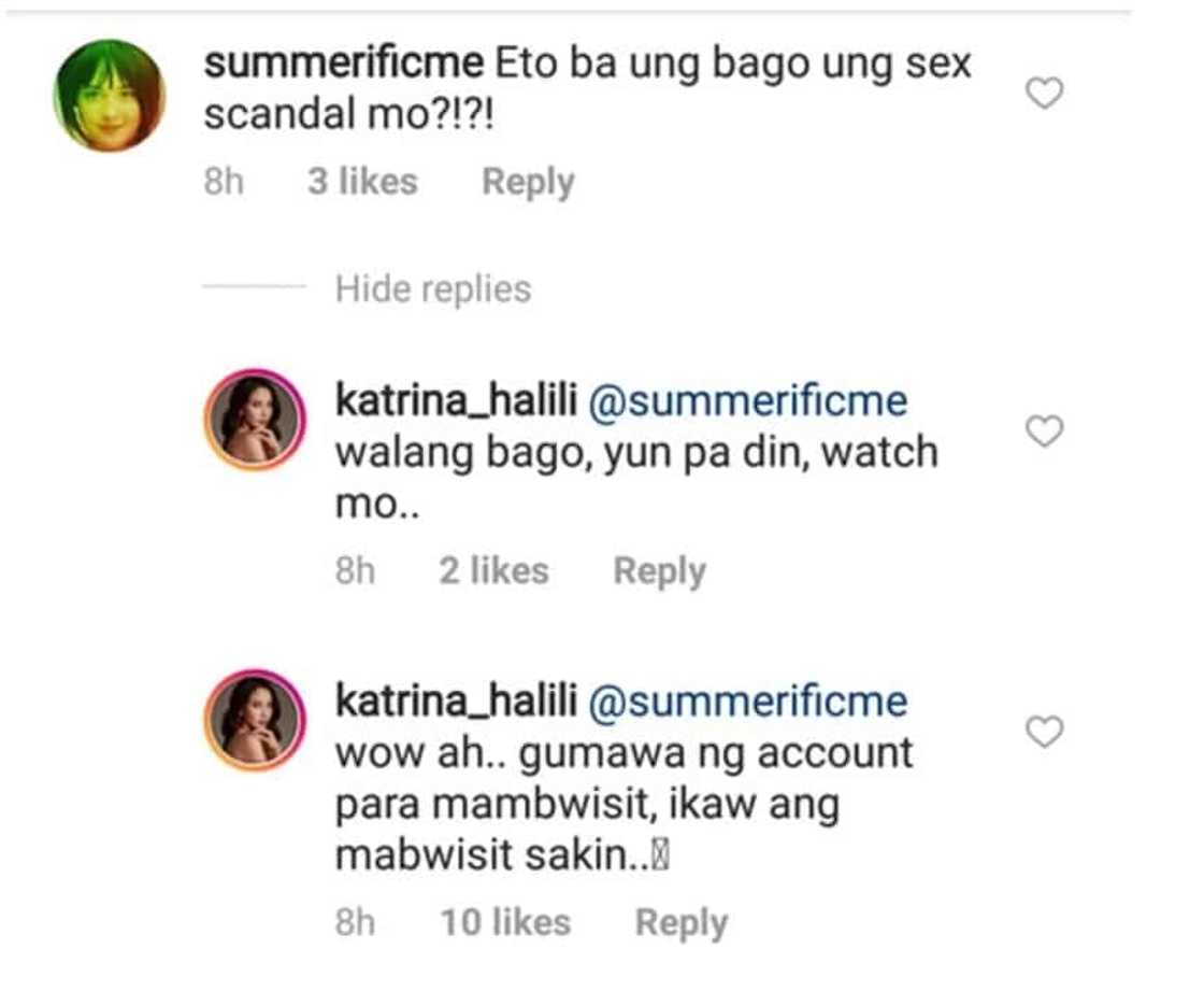 Katrina Halili slams basher for reviving past scandal