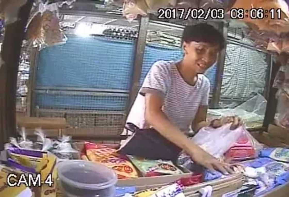 CCTV caught a woman in the act of stealing. CCTV caught a woman in the act of stealing.