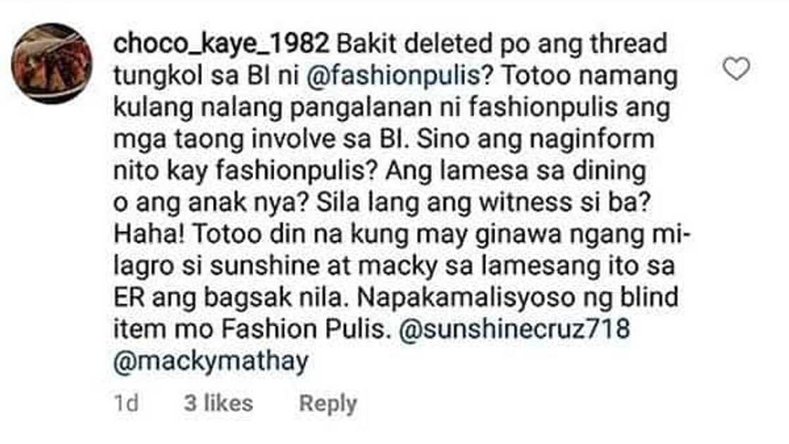 Sunshine Cruz says dining table blind item does not pertain to her and Macky Sunshine Cruz says dining table blind item does not pertain to her and Macky