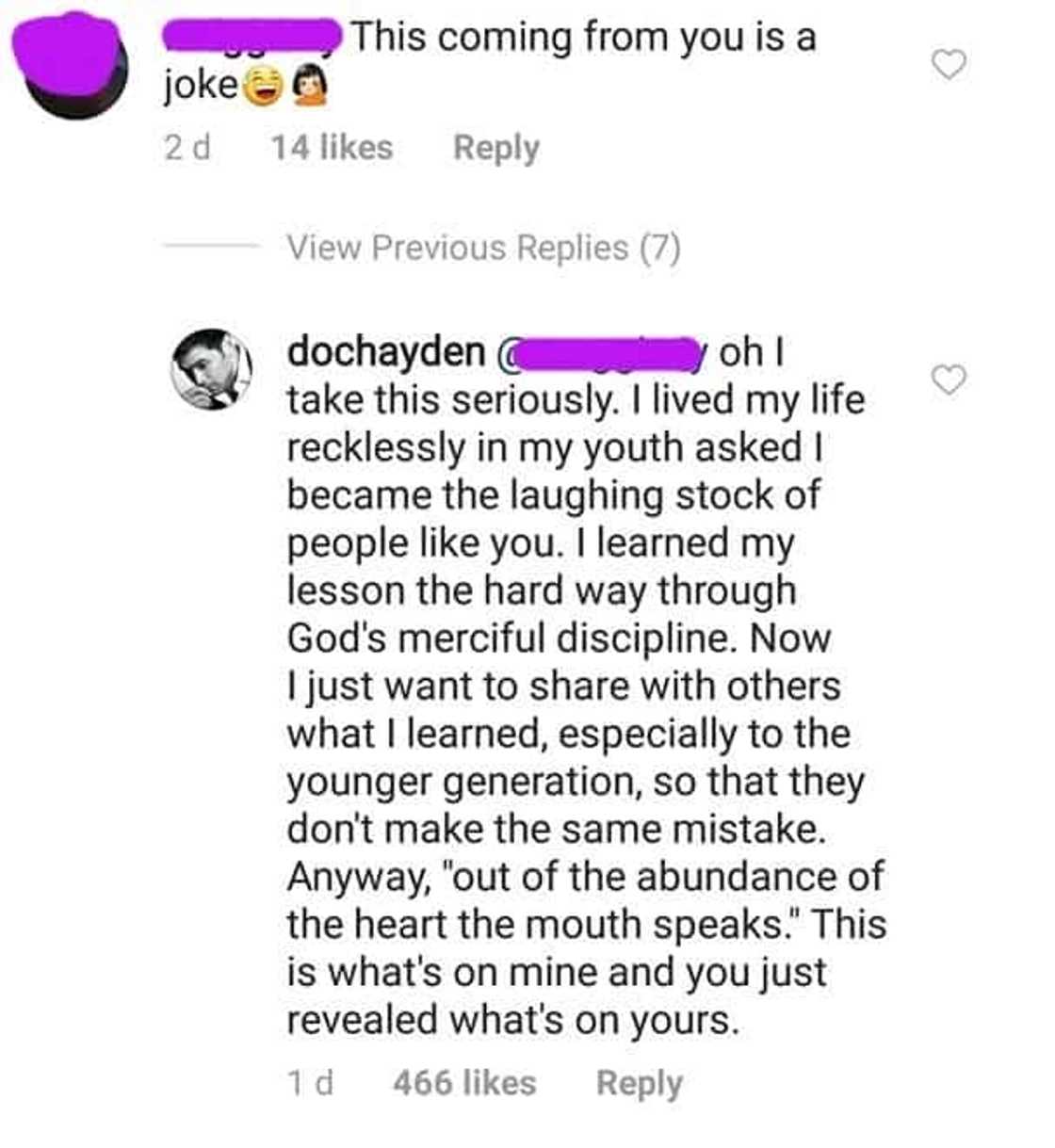 Hayden Kho responds to netizen who made fun of him for preaching about premarital relations Hayden Kho responds to netizen who made fun of him for preaching about premarital relations
