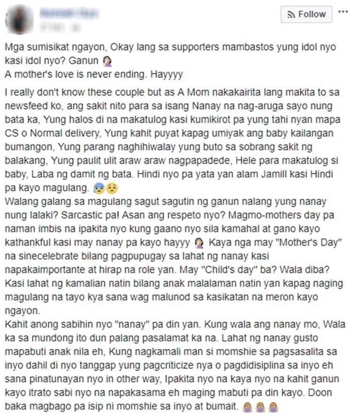 Girl of 'Jamill' love team earns netizens ire after allegedly disrespecting boyfriend's mom Girl of 'Jamill' love team earns netizens ire after allegedly disrespecting boyfriend's mom