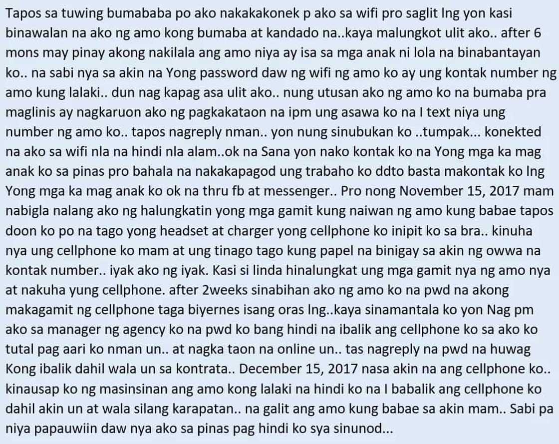 Hindi na kaya ni kabayan! An OFW in Jeddah who's suffering from alleged maltreatment seeks help so she could return to the Philippines Hindi na kaya ni kabayan! An OFW in Jeddah who's suffering from alleged maltreatment seeks help so she could return to the Philippines