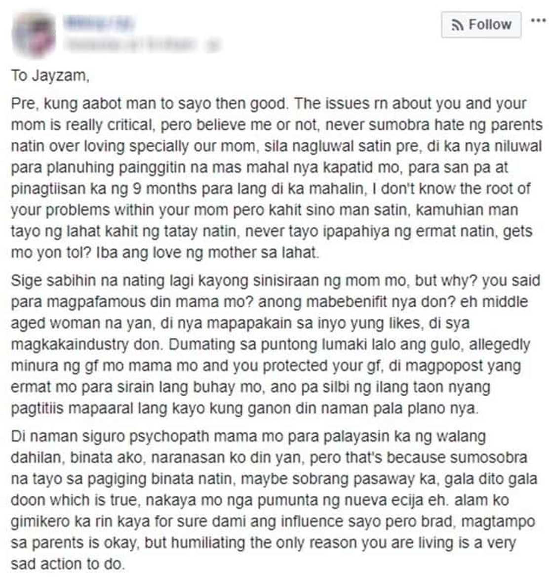 Girl of 'Jamill' love team earns netizens ire after allegedly disrespecting boyfriend's mom Girl of 'Jamill' love team earns netizens ire after allegedly disrespecting boyfriend's mom