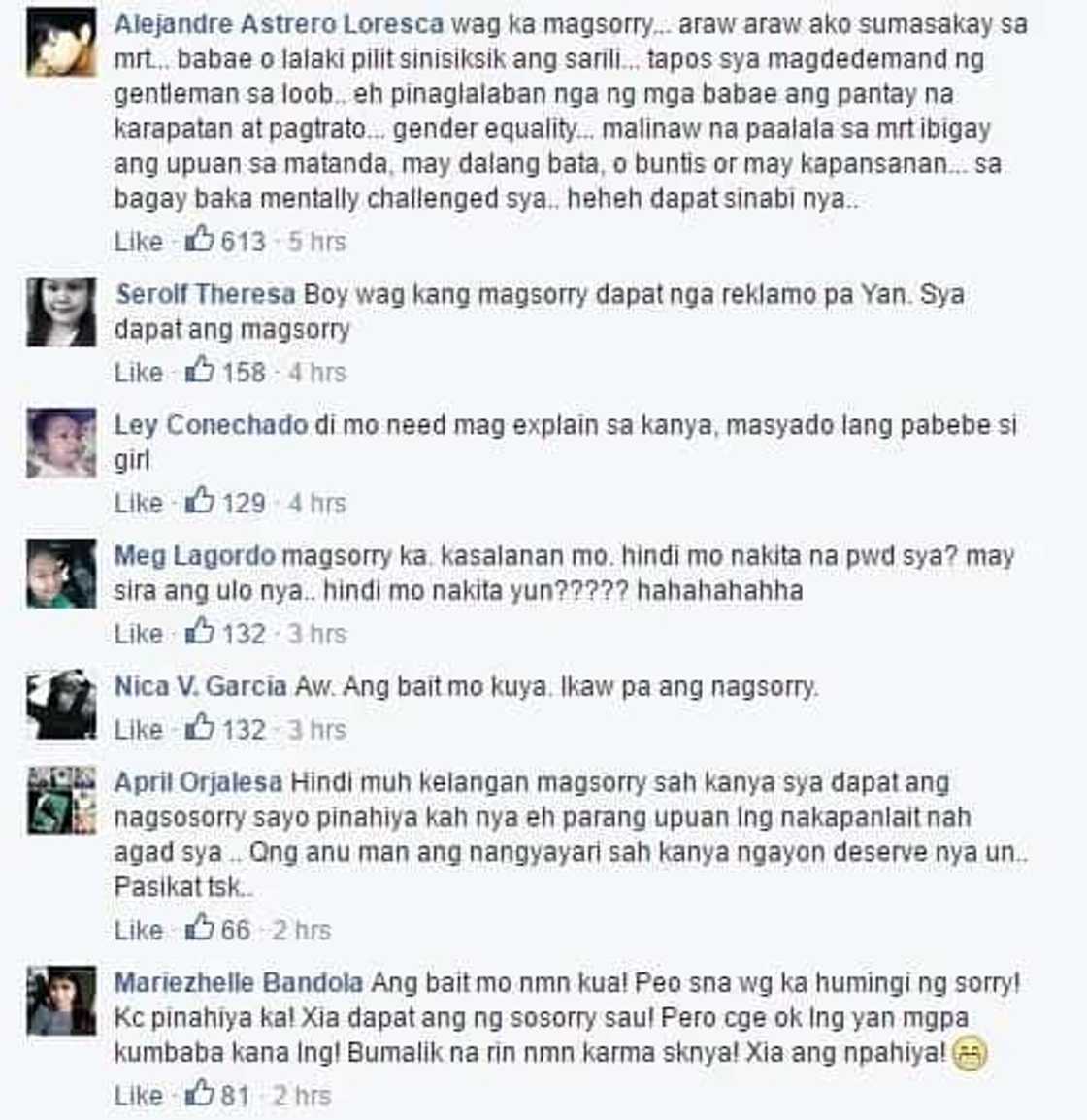 MRT man posts apology to Upuan girl on his Facebook account