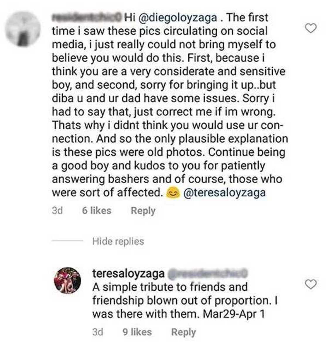 Teresa Loyzaga pinatulan mga netizens na bumabatikos sa Boracay photo ni Diego Loyzaga Teresa Loyzaga pinatulan mga netizens na bumabatikos sa Boracay photo ni Diego Loyzaga