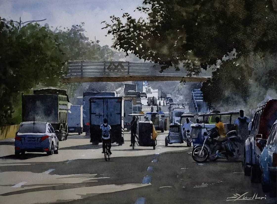 Filipino paintings show unbelievably realistic everyday traffic scenes Filipino paintings show unbelievably realistic everyday traffic scenes