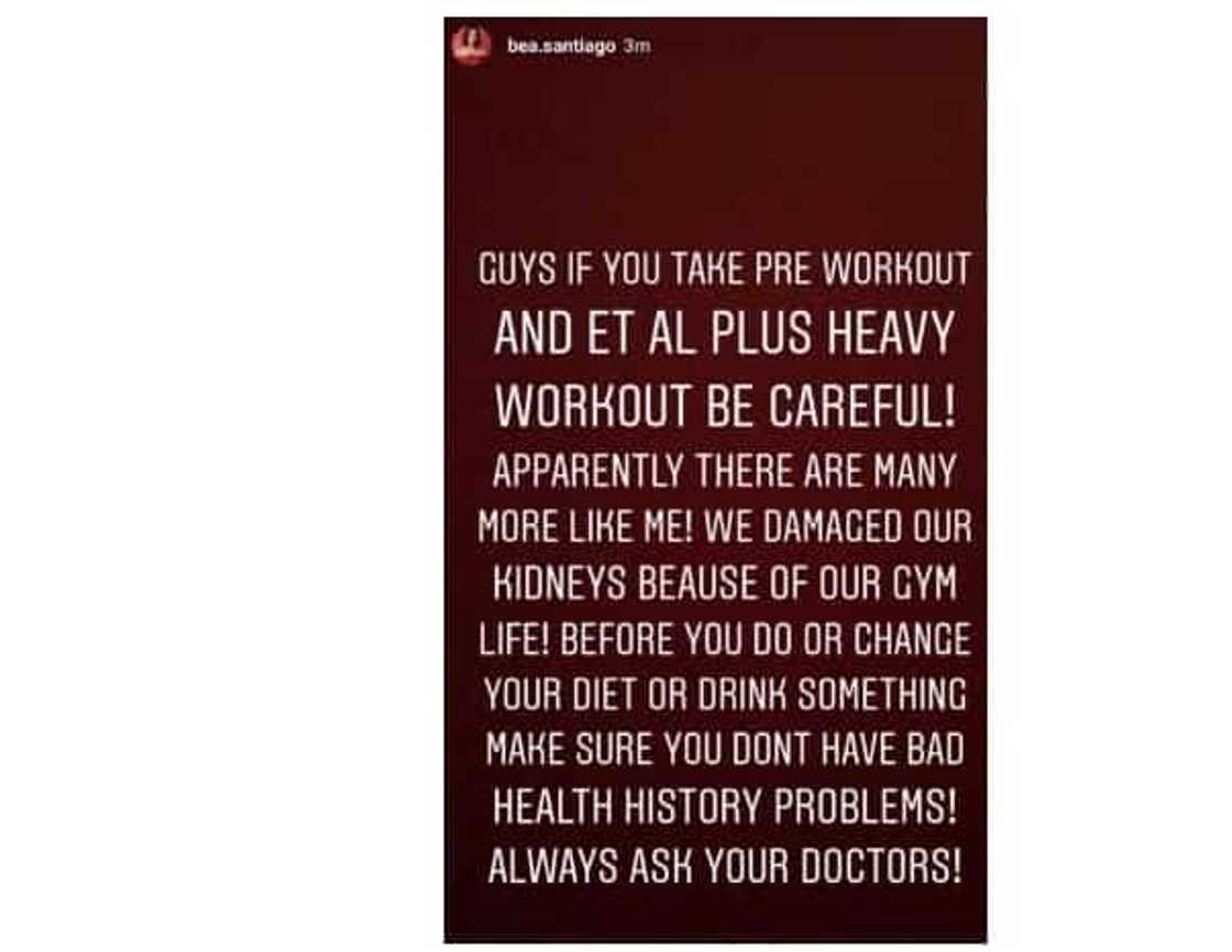 Dahil sa pre-workout drinks! Miss International 2013 titleholder Bea Rose Santiago diagnosed with chronic kidney disease Dahil sa pre-workout drinks! Miss International 2013 titleholder Bea Rose Santiago diagnosed with chronic kidney disease