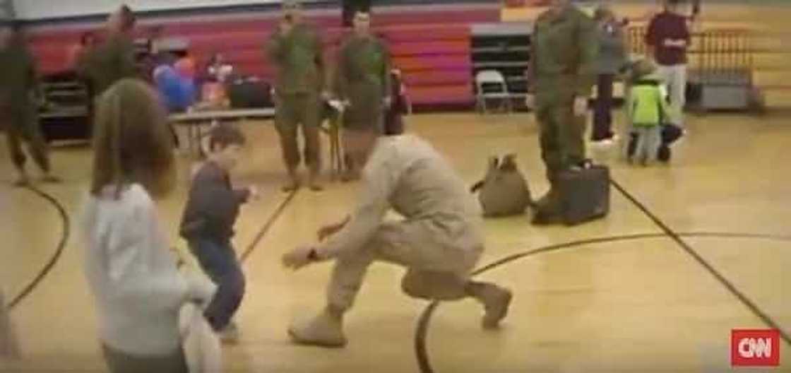 A boy with cerebral palsy walks to his Marine dad for the first time after not seeing him in over a year! A boy with cerebral palsy walks to his Marine dad for the first time after not seeing him in over a year!