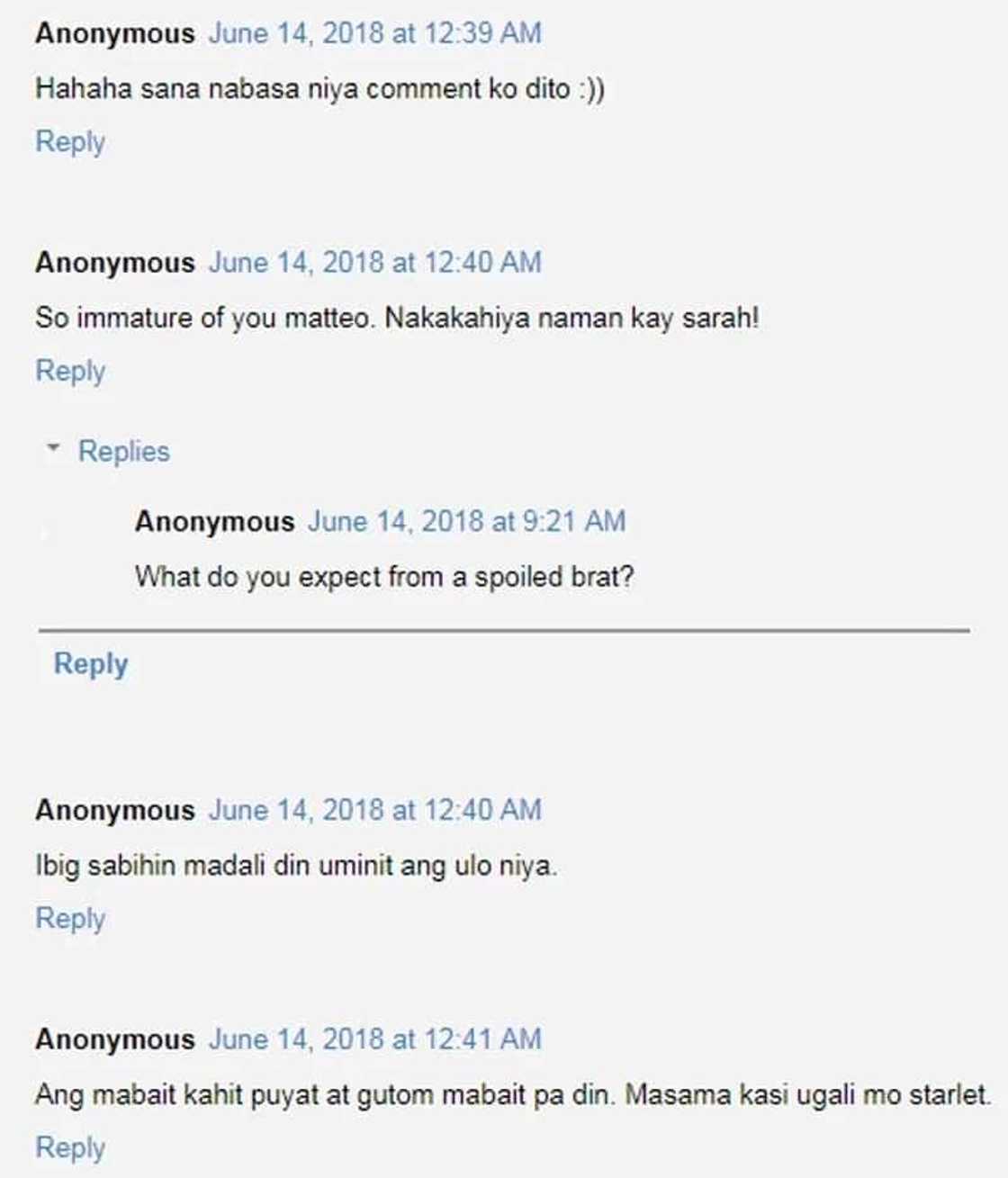 Netizens naaawa kay Sarah Geronimo pagkatapos diumano pinakita ni Matteo Guidicelli ang 'pikon' at 'mapanghusga' ugali