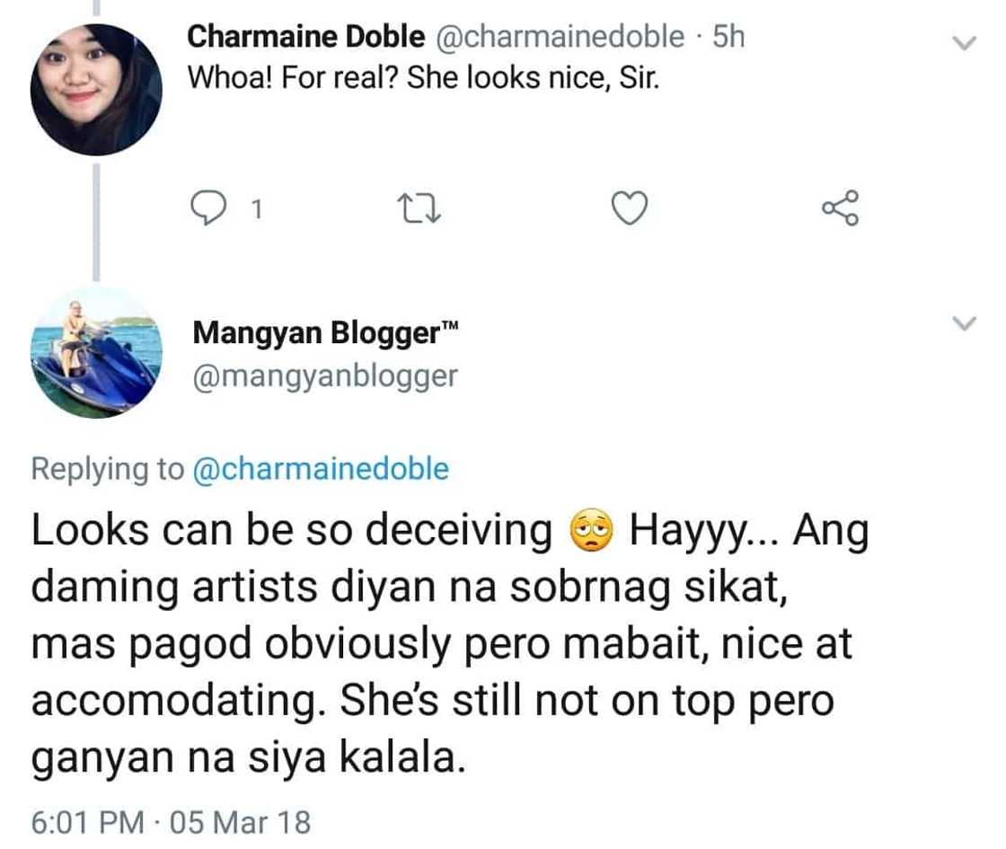 Panget daw ang ugali? Mangyan blogger rants on Twitter about Sofia Andres' alleged "attitude problem" Panget daw ang ugali? Mangyan blogger rants on Twitter about Sofia Andres' alleged "attitude problem"