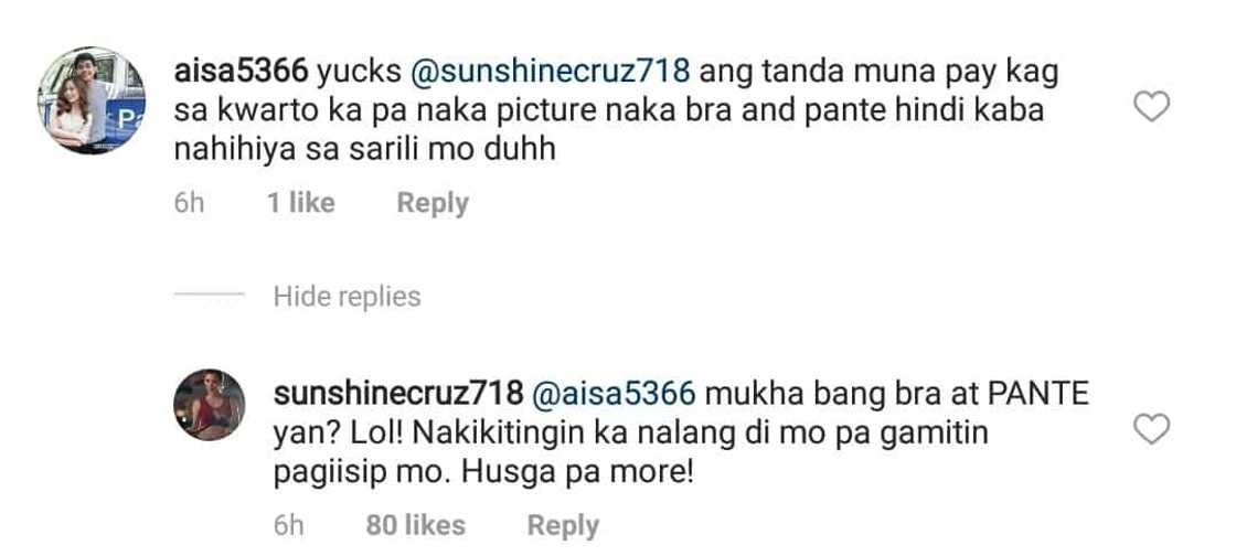 Sunshine Cruz tells netizens she did not go through the knife to achieve body Sunshine Cruz tells netizens she did not go through the knife to achieve body