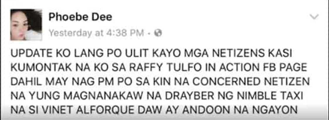 Maegan Aguilar cusses out Raffy Tulfo in light of her taxi theft allegations