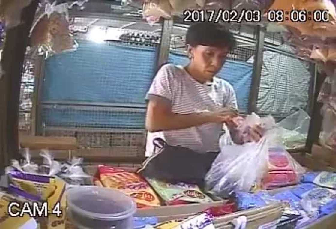CCTV caught a woman in the act of stealing.
