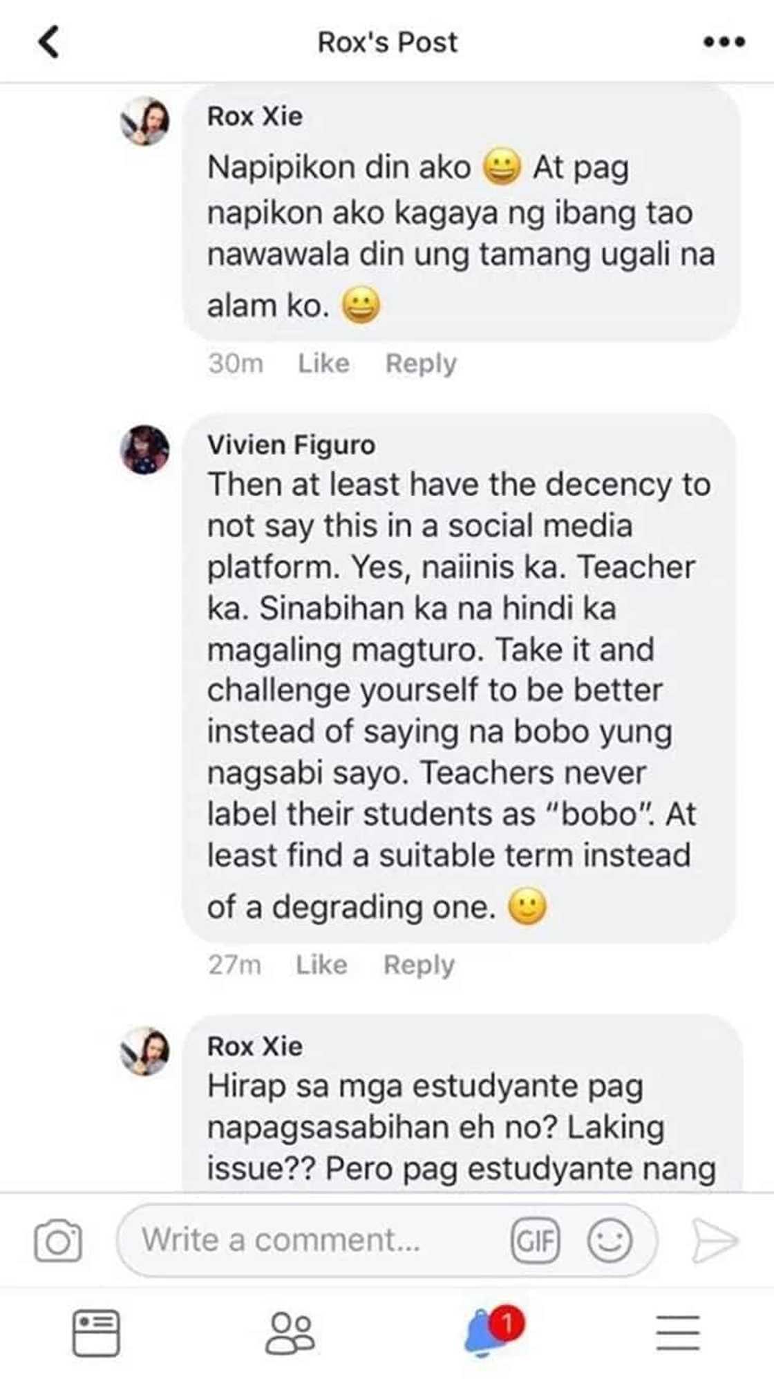 Teacher calls student as 'bobo' on social media Teacher calls student as 'bobo' on social media
