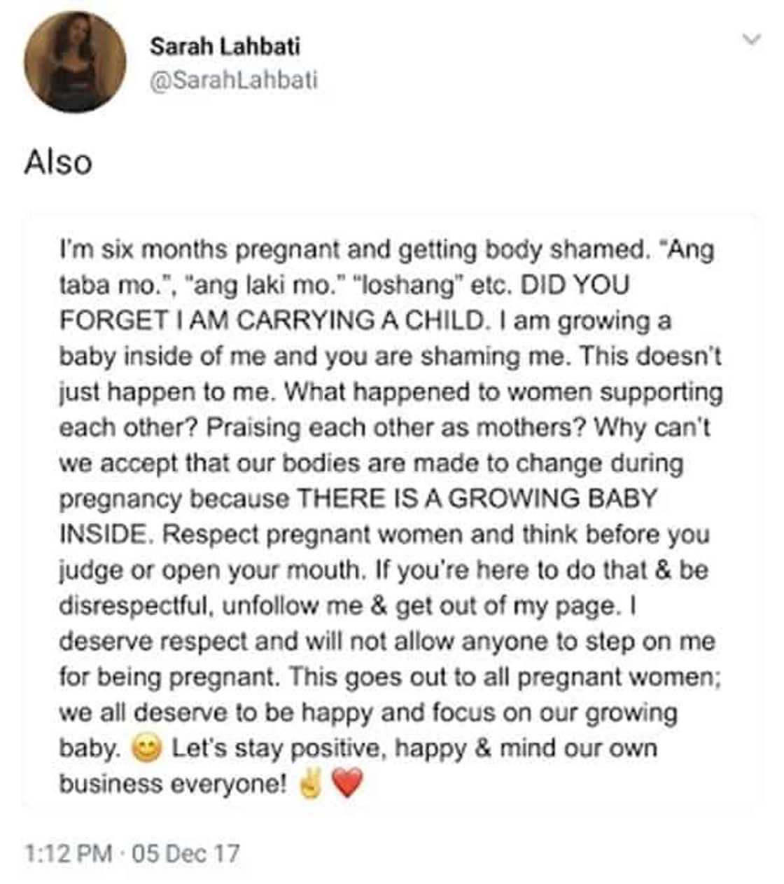 Sarah Lahbati reacts to people who shames her present figure Sarah Lahbati reacts to people who shames her present figure
