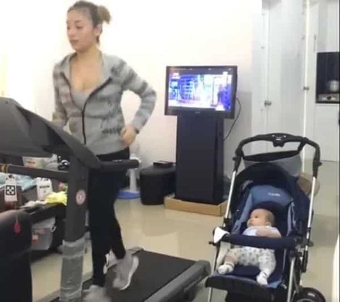 Inspiring mom works out with her baby to stay in shape