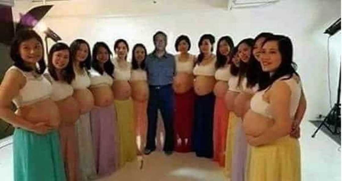 Genius! One husband with 13 wives, all pregnant at the same time & same month