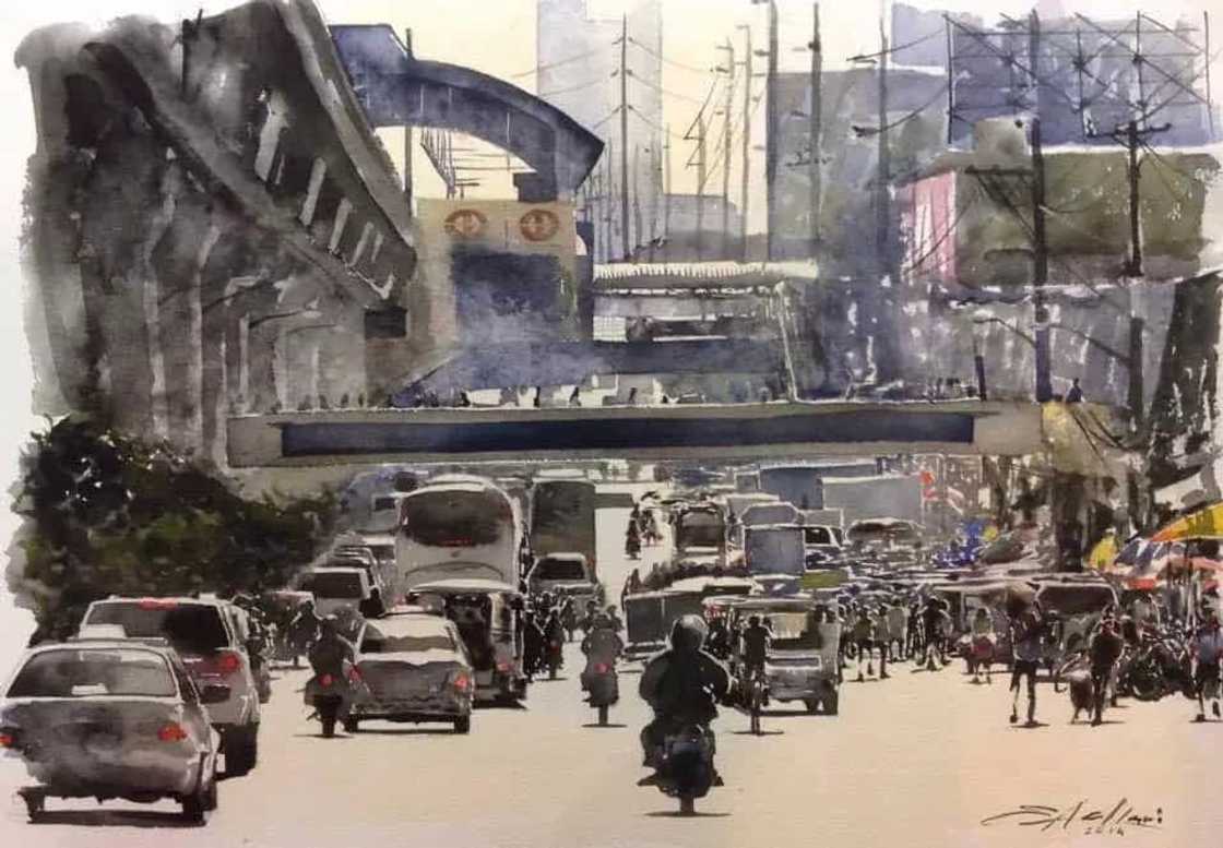 Filipino paintings show unbelievably realistic everyday traffic scenes